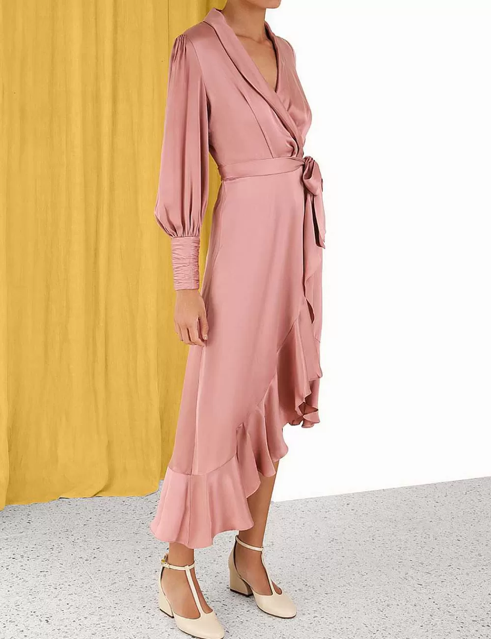 Online ZIMMERMANN Silk Wrap Midi Dress