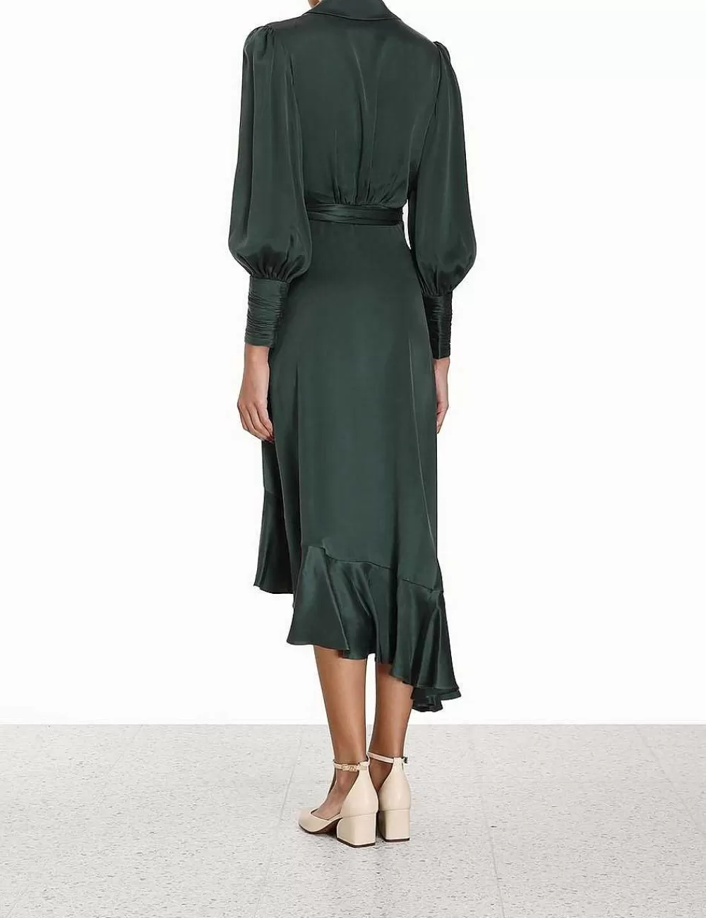 Shop ZIMMERMANN Silk Wrap Midi Dress