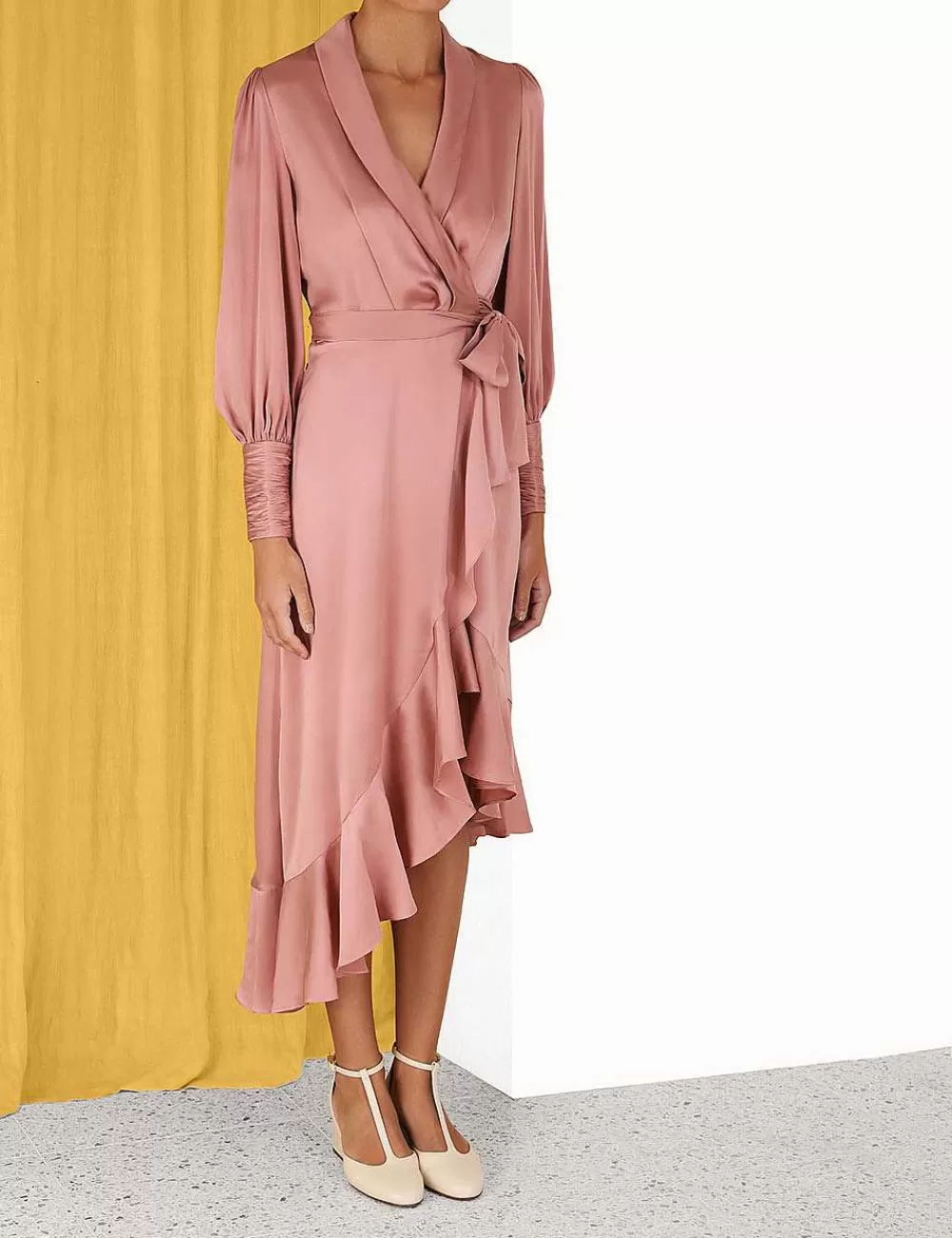 Online ZIMMERMANN Silk Wrap Midi Dress