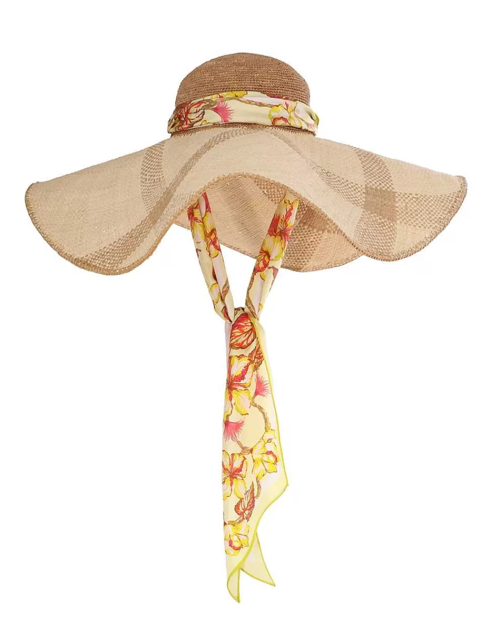 Best Sale ZIMMERMANN Straw & Printed Silk Sunhat