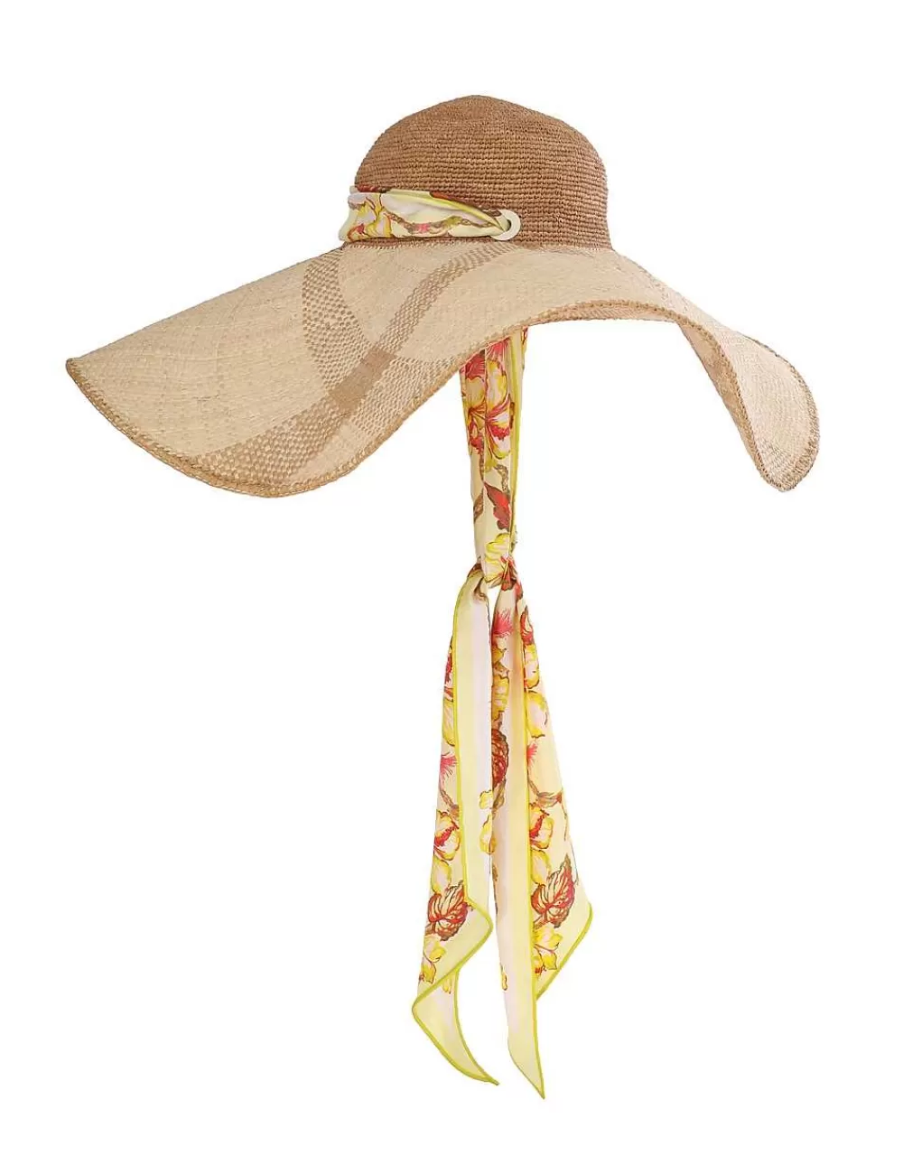 Best Sale ZIMMERMANN Straw & Printed Silk Sunhat