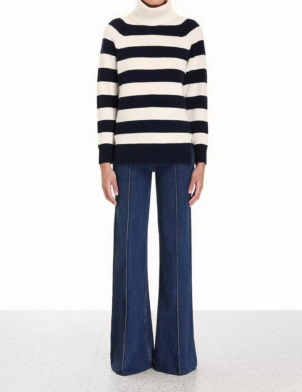 Store ZIMMERMANN Striped Roll Neck Sweater