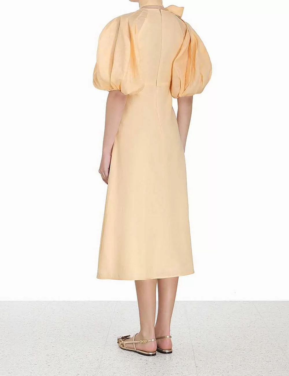 Fashion ZIMMERMANN Tie Neck Midi Dress