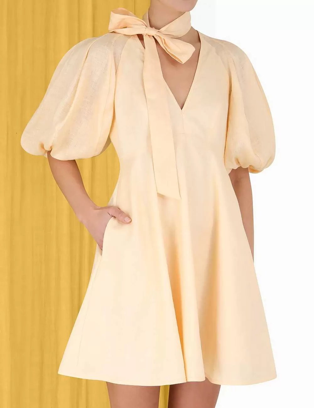 Cheap ZIMMERMANN Tie Neck Mini Dress