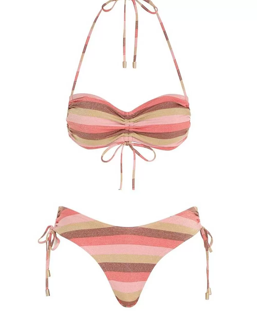 Outlet ZIMMERMANN Vacay Lurex Ruched Side Bikini