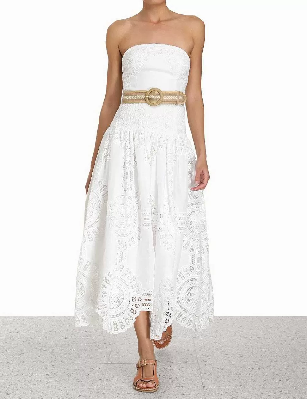 Cheap ZIMMERMANN Vacay Strapless Midi Dress